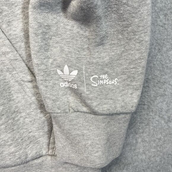 Adidas Originals x Simpsons Hoodie Mens Small S Gray Sweatshirt DOH Donut - Picture 5 of 11